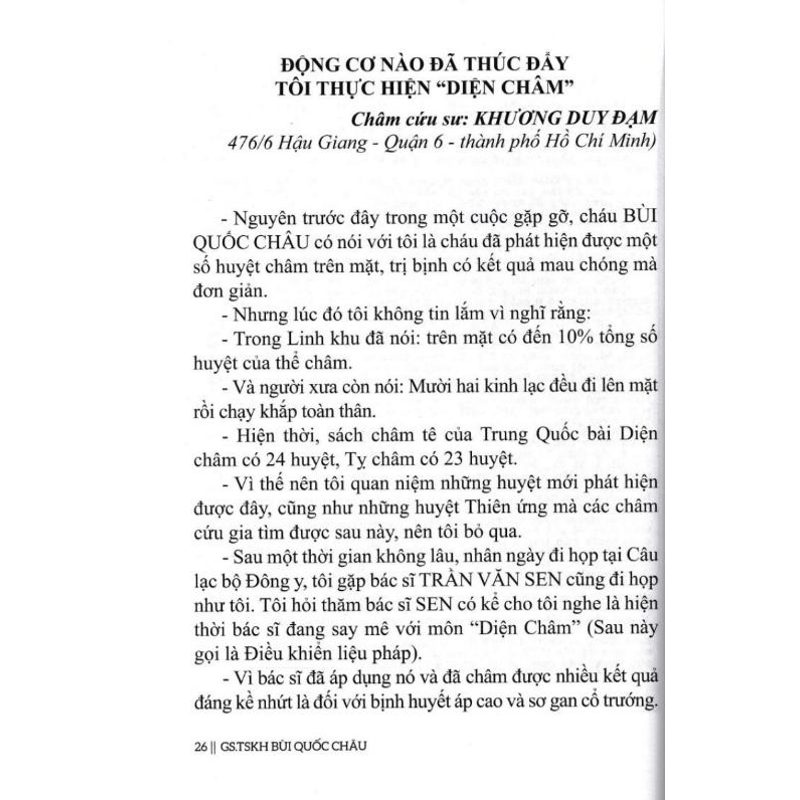 Lịch Sử Tìm Huyệt Diện Chẩn