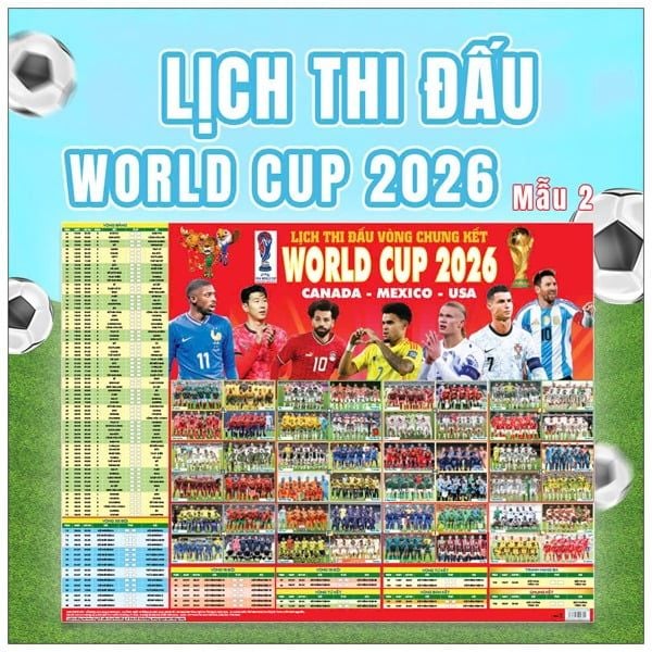 Lịch Thi Đấu Vòng Chung Kết World Cup 2026 Mỹ - Mexico - Canada (Mẫu 2)