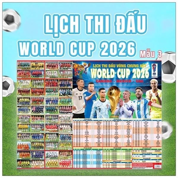 Lịch Thi Đấu Vòng Chung Kết World Cup 2026 Mỹ - Mexico - Canada (Mẫu 3)