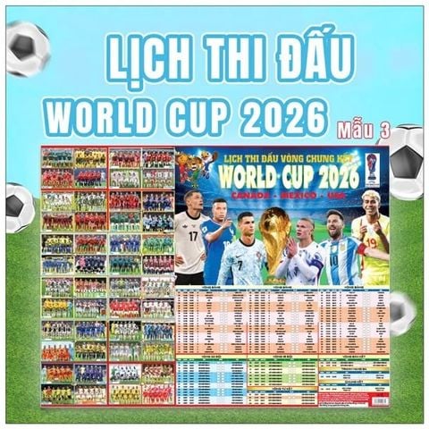 Lịch Thi Đấu Vòng Chung Kết World Cup 2026 Mỹ - Mexico - Canada (Mẫu 3)