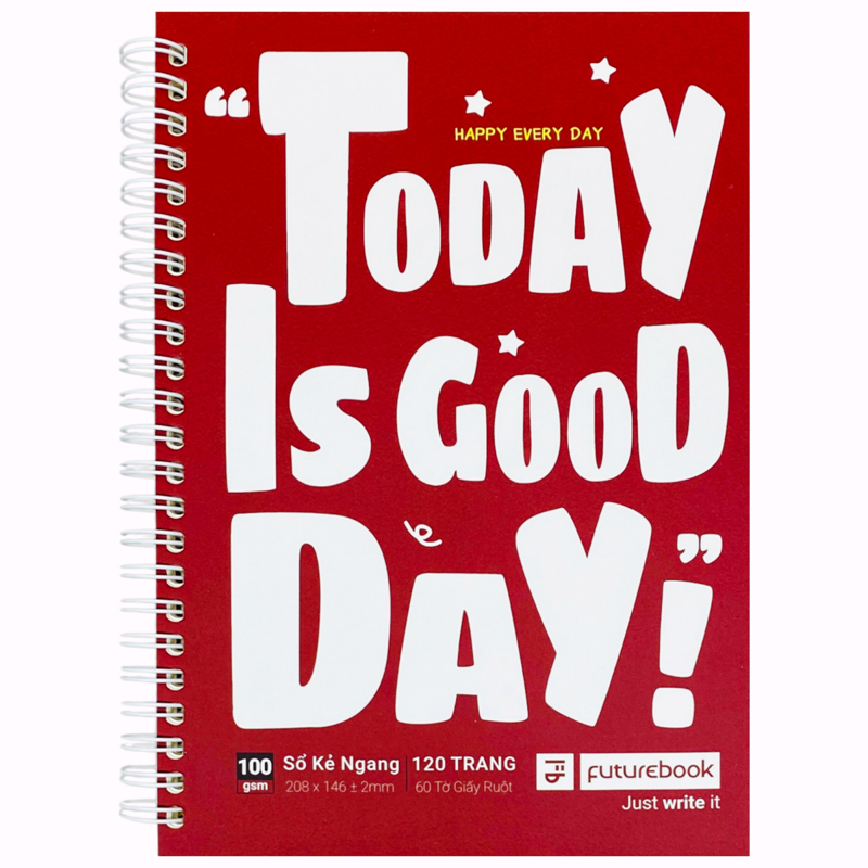Futurebook - Sổ Lò Xo 120tr Bìa Mềm Good Day A5 100gsm Kẻ Ngang