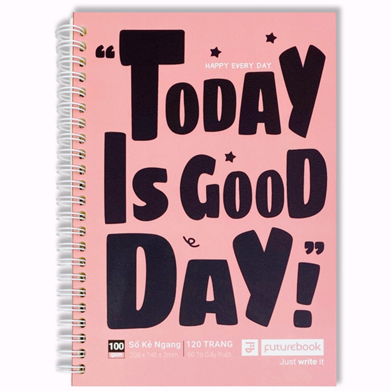 Futurebook - Sổ Lò Xo 120tr Bìa Mềm Good Day A5 100gsm Kẻ Ngang