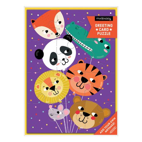 Animal Balloons Greeting Card Puzzle