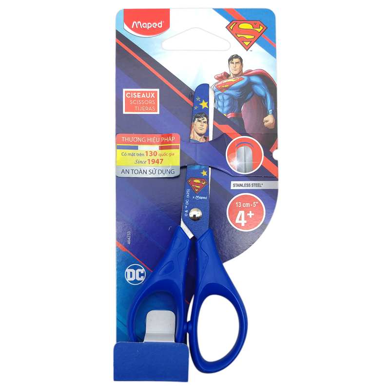 Maped - Kéo Học Sinh 464233 Superman - 13cm (Giao mẫu ngẫu nhiên)