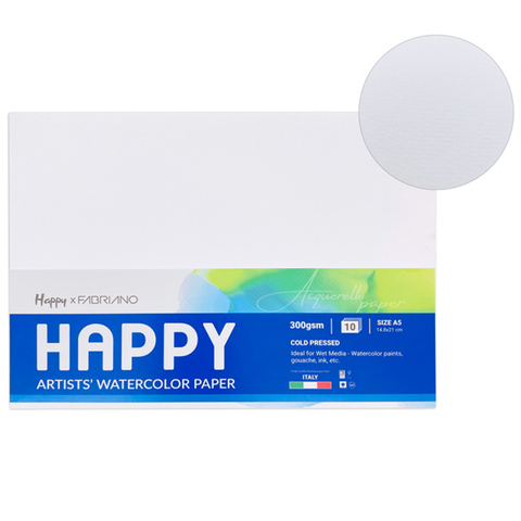 Mont Marte - Giấy Happy Watercolor A5 20tr 300gsm Happy x Fabriano HA300A5