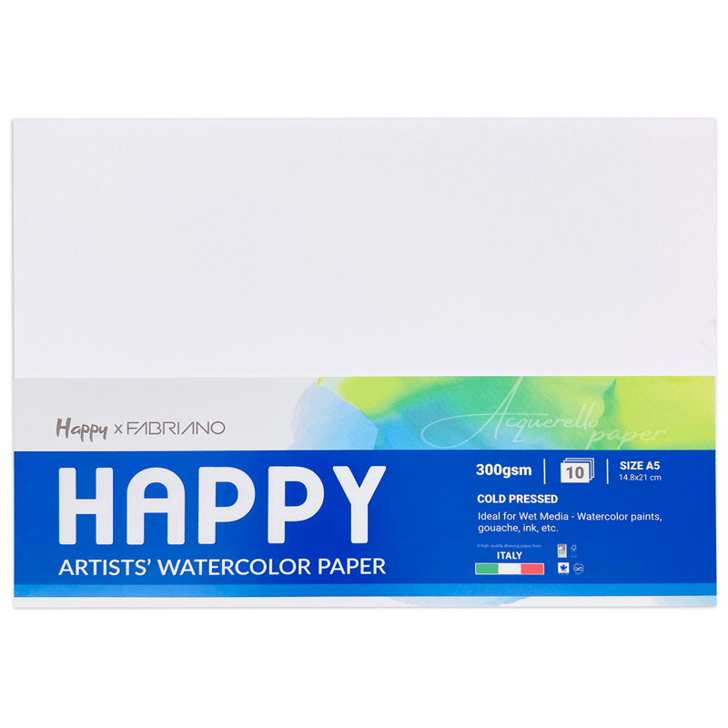 Mont Marte - Giấy Happy Watercolor A5 20tr 300gsm Happy x Fabriano HA300A5