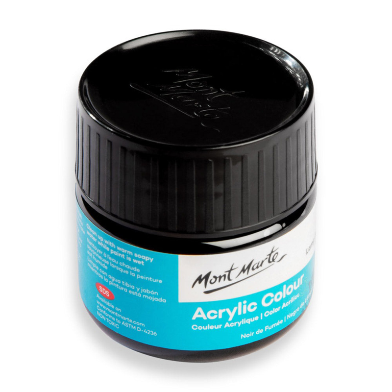 Mont Marte - Màu Vẽ Acrylic 100ml - Lamp Black - MSCH1032