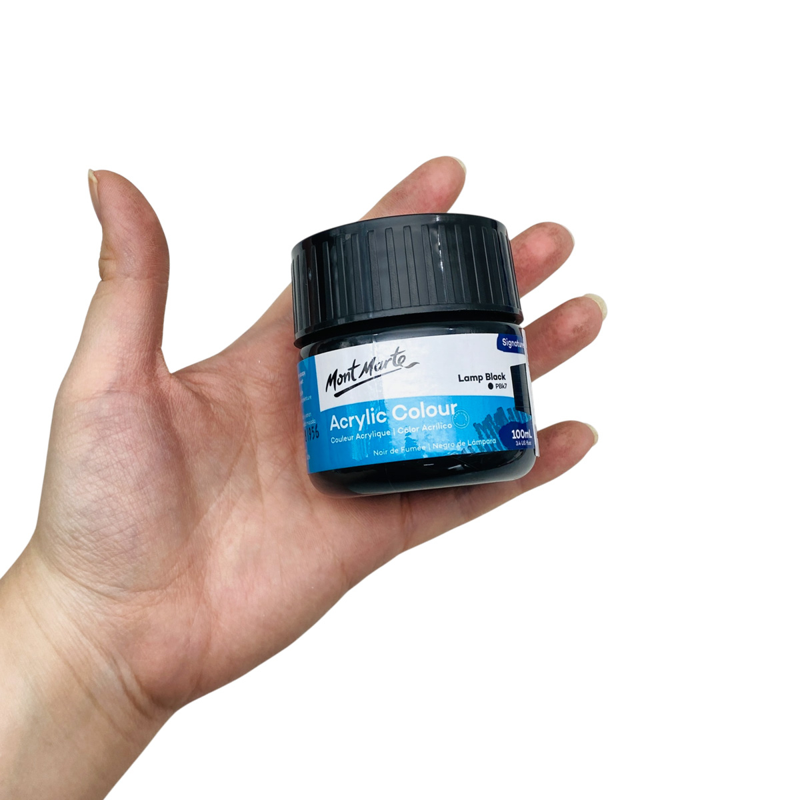 Mont Marte - Màu Vẽ Acrylic 100ml - Lamp Black - MSCH1032