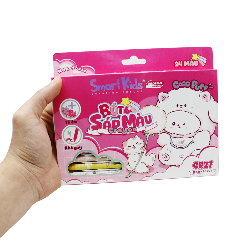 Smartkids - Hộp 24 Sáp Màu Coco Puff CR27