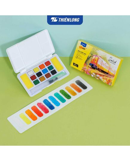 Hộp 12 Màu Nước Nén Thiên Long Solid Water Color WACO-C016