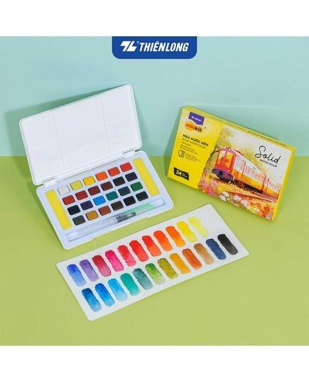 Hộp 24 Màu Nước Nén Thiên Long Solid Water Color WACO-C018