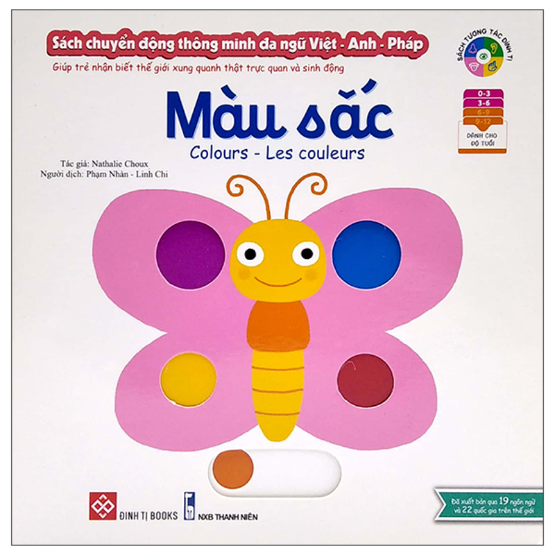 Sách Chuyển Động Thông Minh Đa Ngữ Việt-Anh-Pháp - Màu Sắc