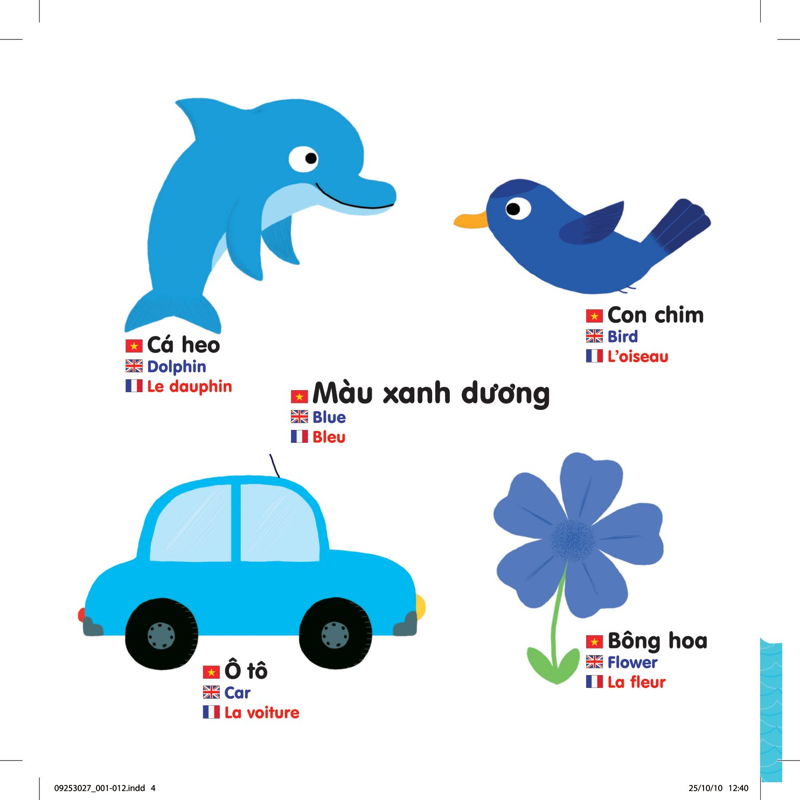 Sách Chuyển Động Thông Minh Đa Ngữ Việt-Anh-Pháp - Màu Sắc