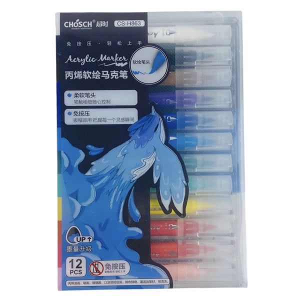 Hộp Bút 12 Màu Acrylic Marker Cao Cấp CS-H863-12