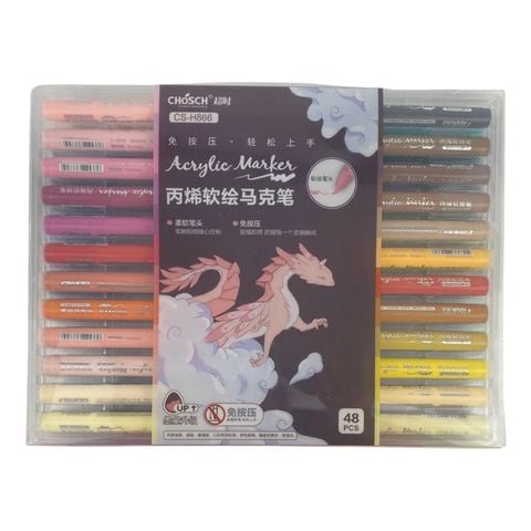 Hộp Bút 48 Màu Acrylic Marker Cao Cấp Cs-H866-48