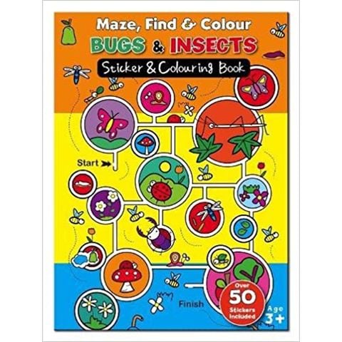 Maze Find and Colour Book - Bugs & Insects