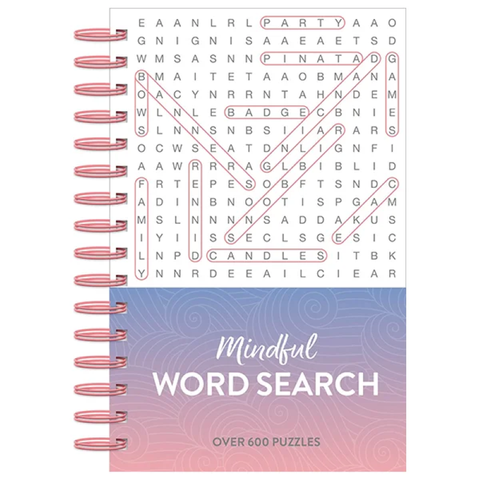 Mindful 600 Puzzles - Word Search - Pink Ombre