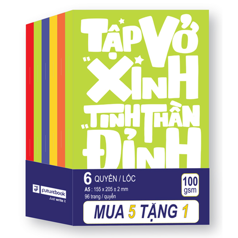 Future - Vở Xinh A5 96Tr 100 Gsm 4Oly (Combo 5 Tặng 1)