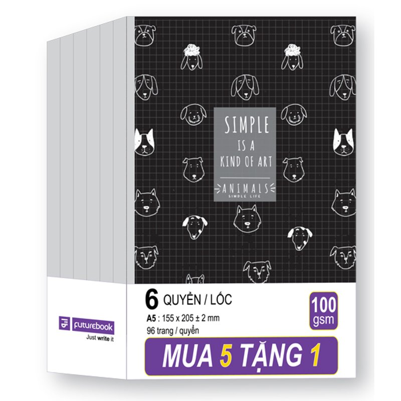 Future - Vở Xinh A5 96Tr 100 Gsm 4Oly (Combo 5 Tặng 1)
