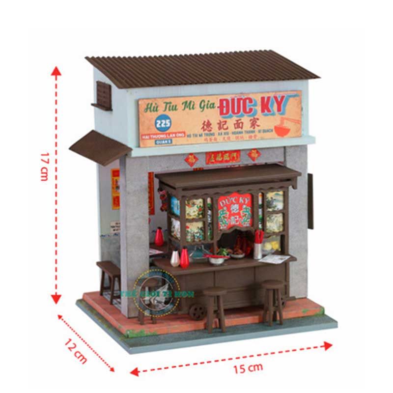 Mô Hình Sài Gòn Xưa Và Nay - Hủ Tíu Mì Gia - AD08 (Tặng Keo Siliglue 20ml)