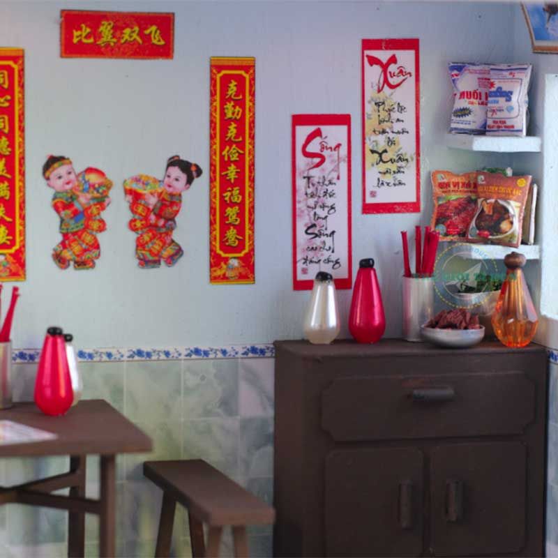 Mô Hình Sài Gòn Xưa Và Nay - Hủ Tíu Mì Gia - AD08 (Tặng Keo Siliglue 20ml)