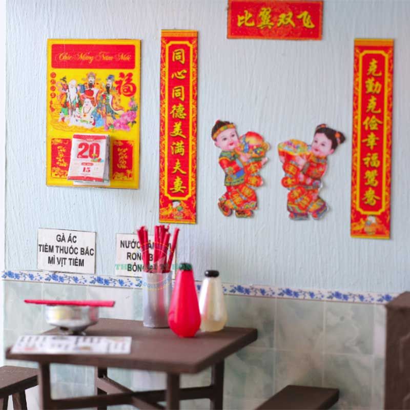 Mô Hình Sài Gòn Xưa Và Nay - Hủ Tíu Mì Gia - AD08 (Tặng Keo Siliglue 20ml)