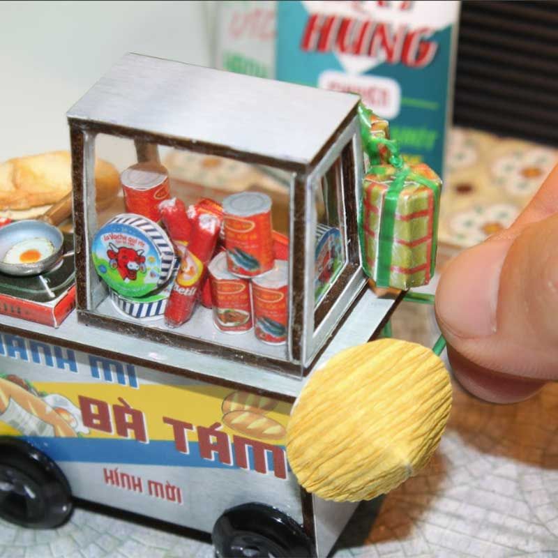 Mô Hình Sài Gòn Thu Nhỏ - Xe Bánh Mỳ - AD02 (Tặng Keo Siliglue 20ml)