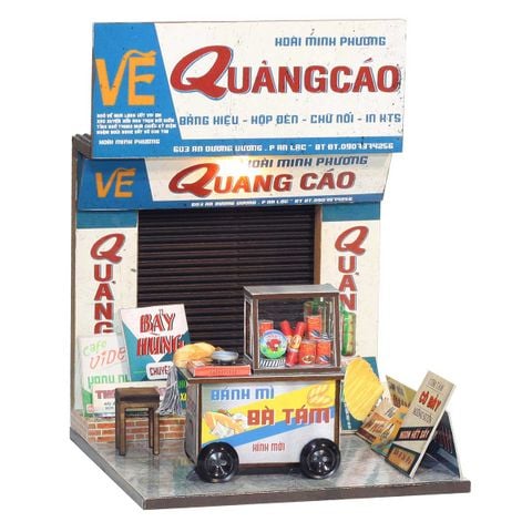 Mô Hình Sài Gòn Thu Nhỏ - Xe Bánh Mỳ - AD02 (Tặng Keo Siliglue 20ml)