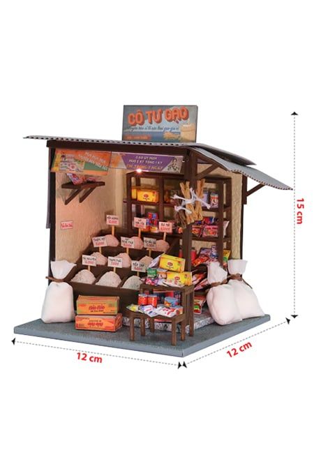 Mô Hình Sài Gòn Xưa Và Nay - Tiệm Gạo Tí Hon - AD06 (Tặng Keo Siliglue 20ml)