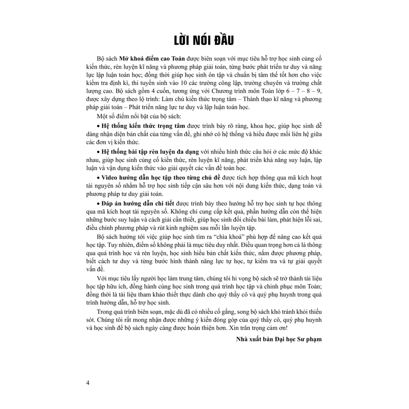 Mở Khóa Điểm Cao Toán 8