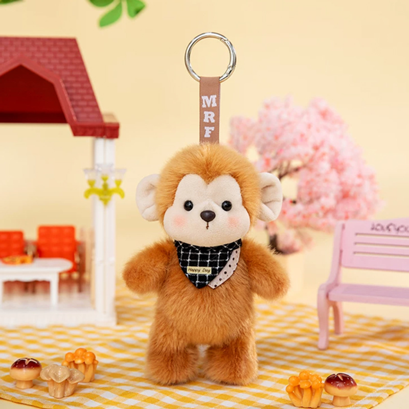 Móc Khoá Bông Gấu Đeo Khăn Caro 8m - 1512026 (G.SHOP) (Giao Mẫu Ngẫu Nhiên)