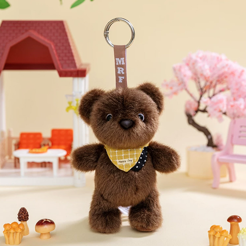 Móc Khoá Bông Gấu Đeo Khăn Caro 8m - 1512026 (G.SHOP) (Giao Mẫu Ngẫu Nhiên)