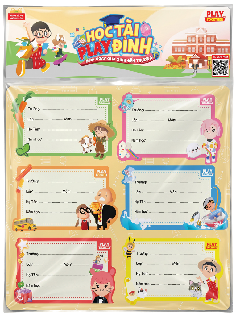 [QUÀ TẶNG KHÔNG BÁN] - Sticker và Nhãn vở  PLAY TOGETHER