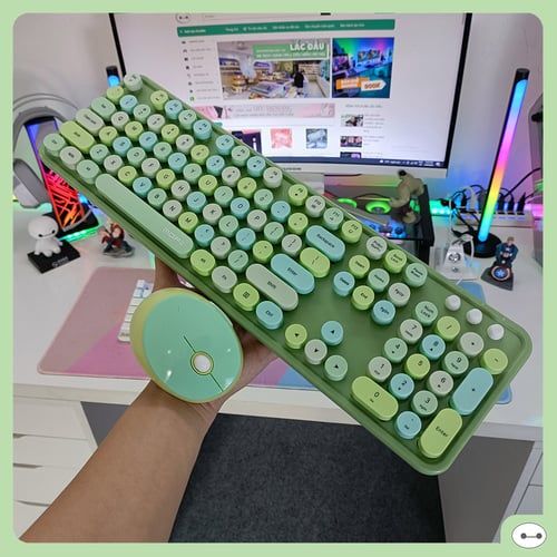 Mofii Phím Chuột Không Dây Sweet Moxed Xanh Lá 60019038 (Thkg0084)
