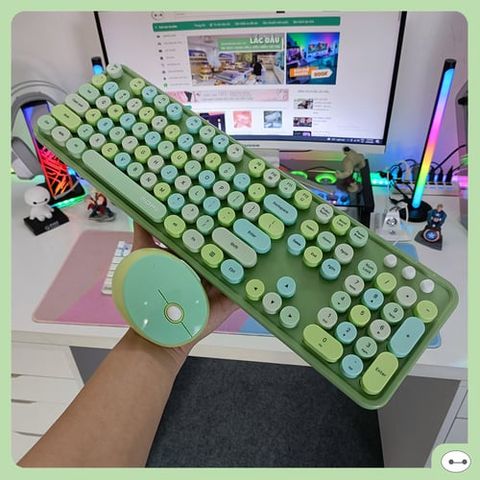 Mofii Phím Chuột Không Dây Sweet Moxed Xanh Lá 60019038 (Thkg0084)