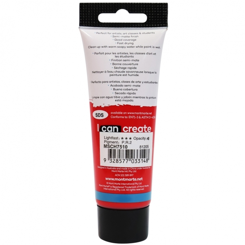 Mont Marte - Màu Acrylic MSCH7510 Brilliant Red
