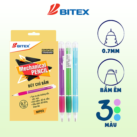 Viết Chì Bấm MP03 (0.7MM) (24 C/H) (THCK0323)