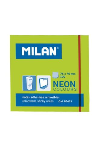 Giấy Note 76x76mm Milan 85433 - Màu Xanh Neon