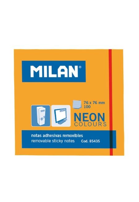 Giấy Note 76x76mm Milan 85435 - Màu Cam Neon