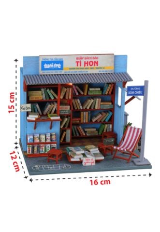 Mô Hình Sài Gòn Tí Hon - Tiệm Sách Cũ - AD05 (Tặng Keo Siliglue 20ml)