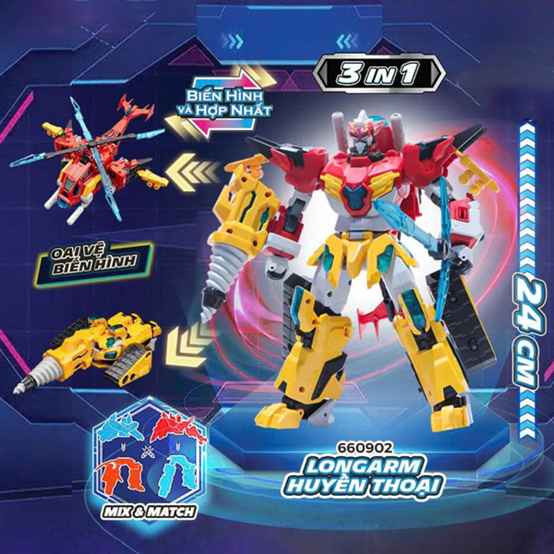Glory Alliance Robot Longarm Huyền Thoại Biến Hình Hợp Nhất 2 In 1 (Giao Mẫu Ngẫu Nhiên)