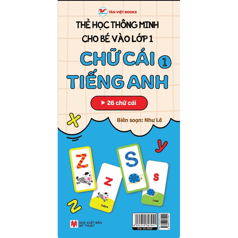THẺ HỌC THÔNG MINH CHO BÉ VÀO LỚP 1-CHỮ CÁI TIẾNG ANH 26 CHỮ CÁI (XANH 1)