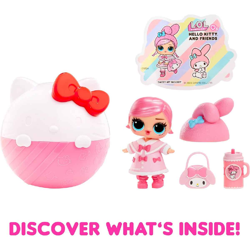 LOL Surprise Banh Búp Bê Mèo Hello Kitty Và Các Bạn 523840-EUC (Giao Mẫu Ngẫu Nhiên)
