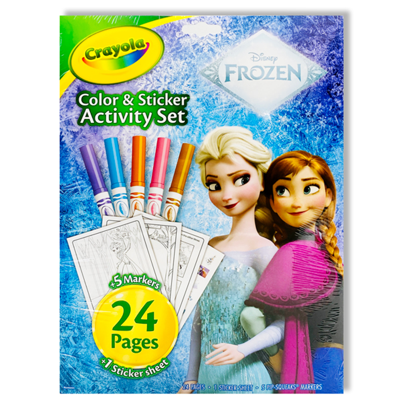 Crayola - Bộ Giấy Tô Màu Và Nhãn Dán Crayola 24 Trang Disney Frozen 047079