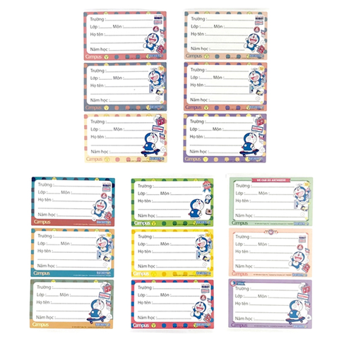 Bộ 15 Nhãn Vở Campus Doraemon NT-DOR15