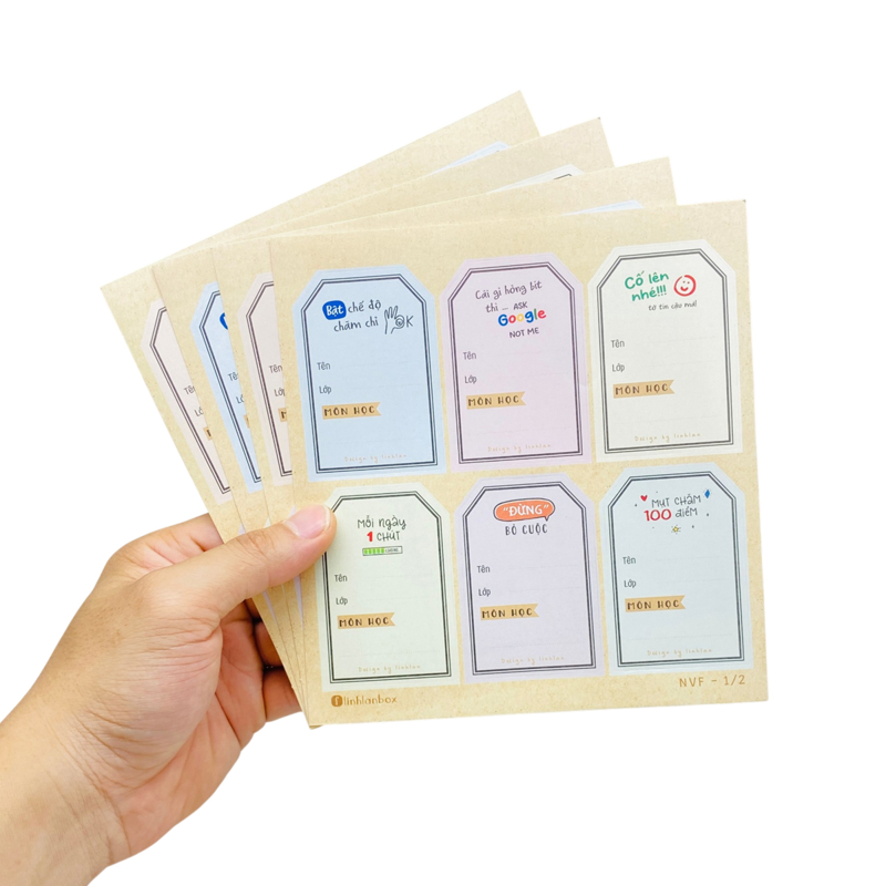 Linh Lan - Xấp 24 Nhãn Vở 4.7x7cm NVF-01426