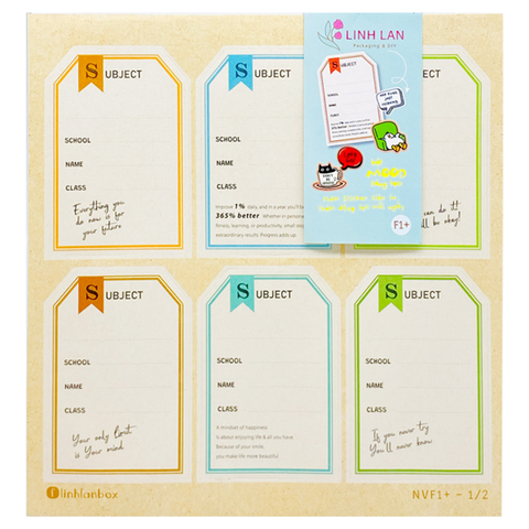 Xấp 24 Nhãn Vở Linh Lan 4.7x7cm NVF1 Kèm Sticker
