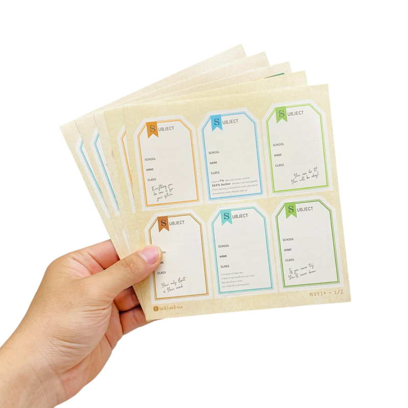 Xấp 24 Nhãn Vở Linh Lan 4.7x7cm NVF1 Kèm Sticker