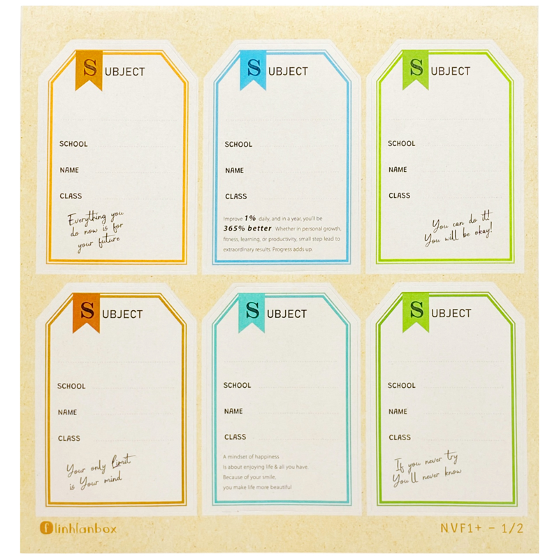 Xấp 24 Nhãn Vở Linh Lan 4.7x7cm NVF1 Kèm Sticker