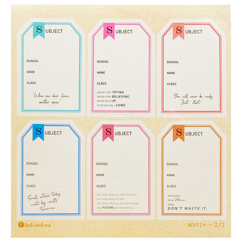 Xấp 24 Nhãn Vở Linh Lan 4.7x7cm NVF1 Kèm Sticker